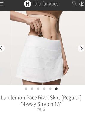 Lululemon Pace Rival Skirt (Regular) *4-way Stretch 13" Size 14